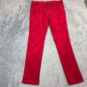 Tripp NYC Pants Womens Juniors 15 Red Corduroy 34" Waist Skinny Rave Punk Goth
